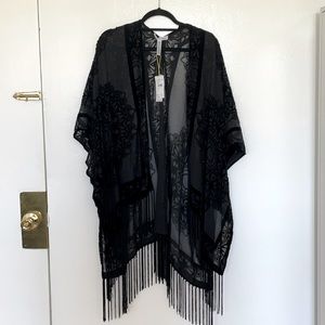 SOLD! BCBGeneration sheer boho fringed poncho